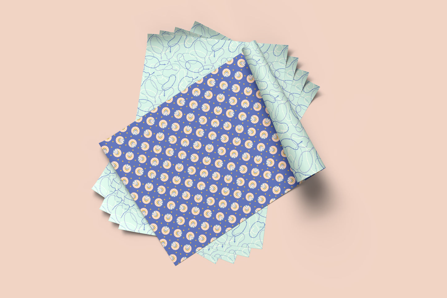 Blue Rosary | Catholic Wrapping Paper