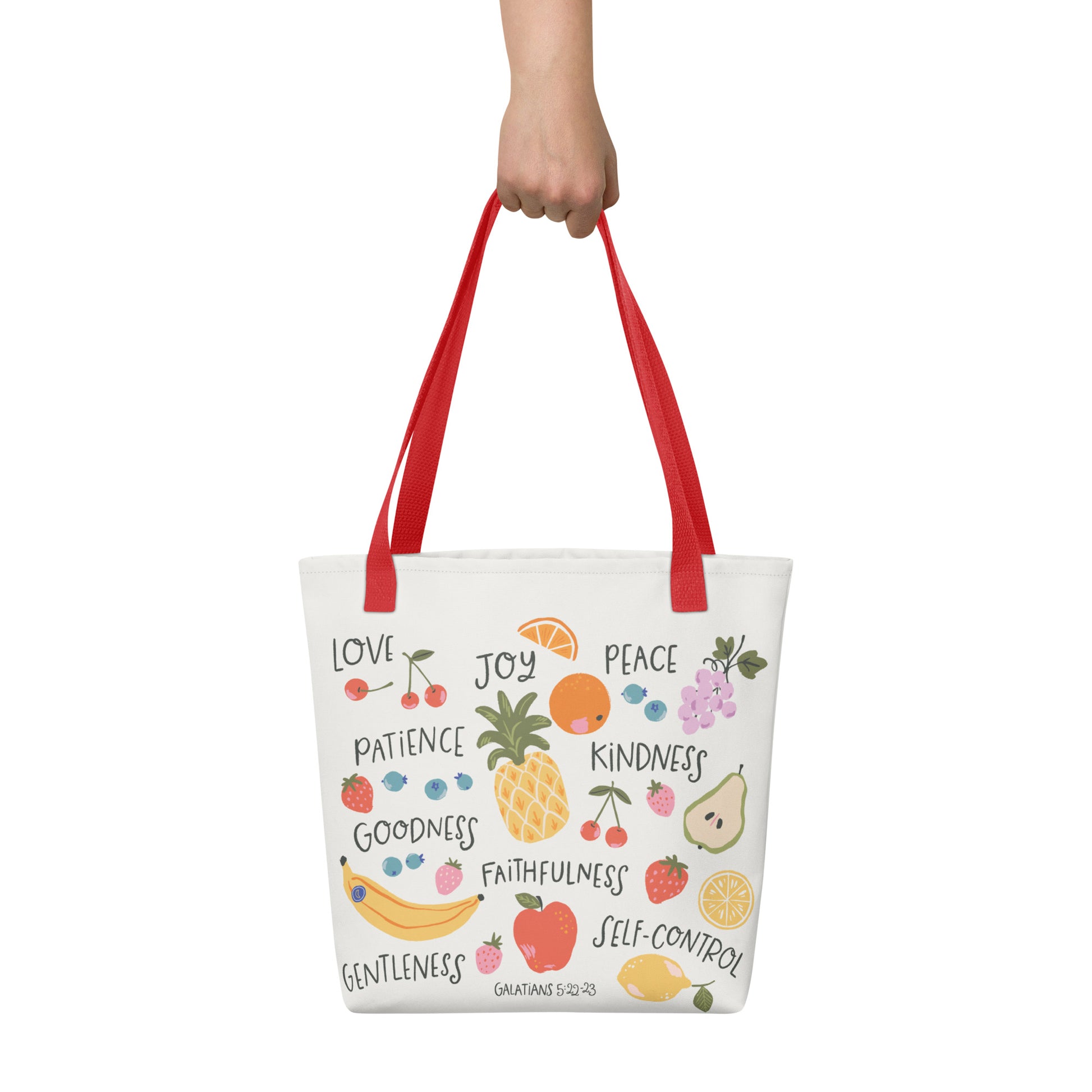 All over printed Christian tote bag
