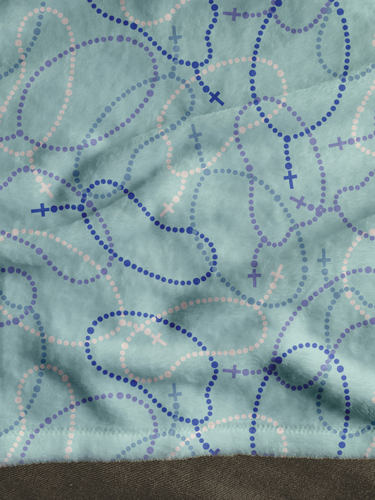 Blue Rosary Catholic Blanket Prayer Hail Mary Our Lady