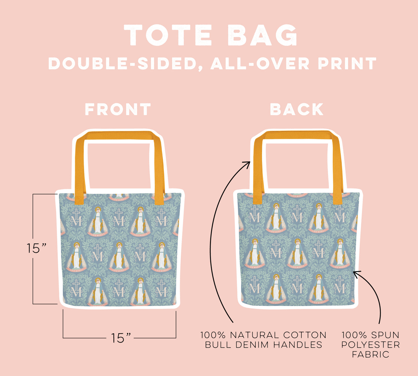 Catholic Tote bag design layout