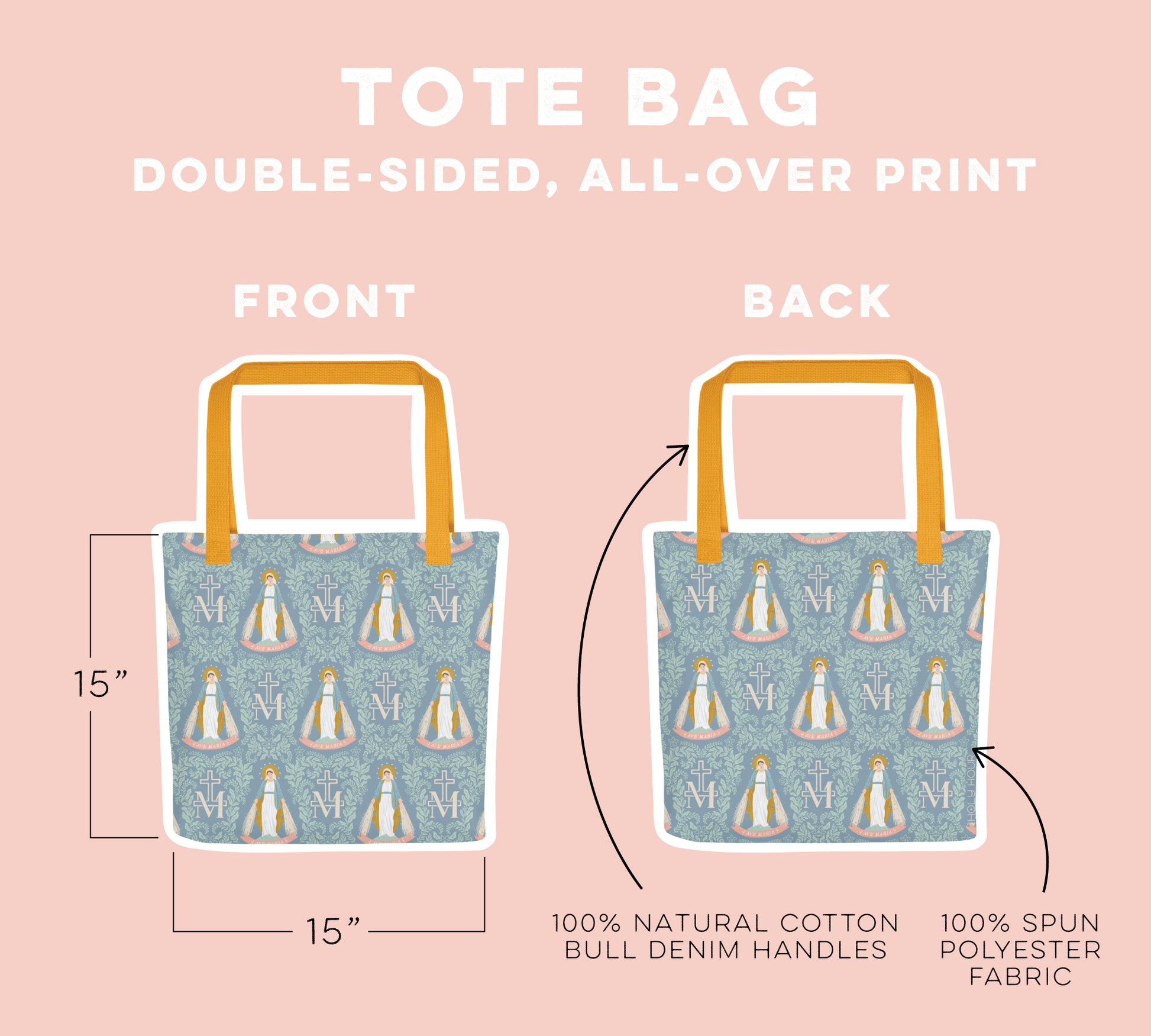 Catholic Tote bag design layout