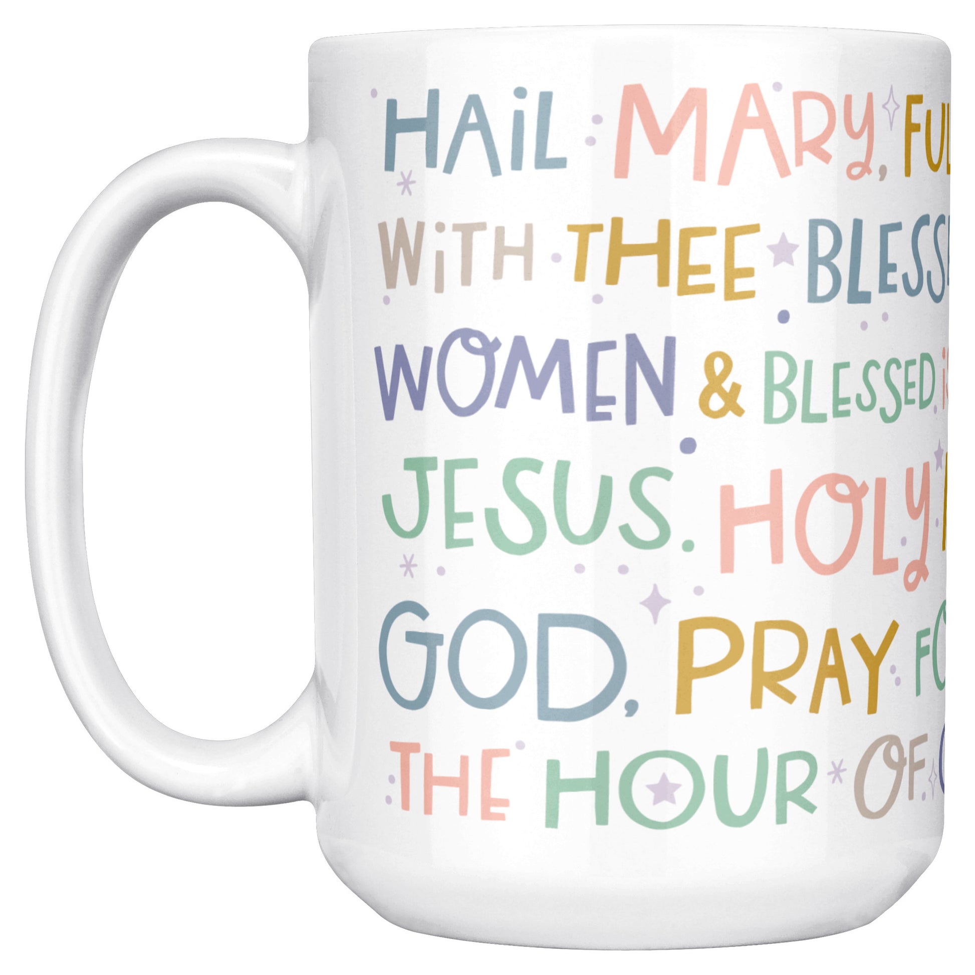 Catholic mug 15oz. Colorful  Catholic coffee mug.