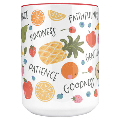 Christian coffee mug Fruits of the Spirit cheerful coffee mug.
