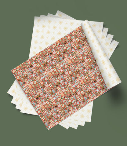 Christmas wrapping paper stamps