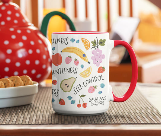 Fruits of the Spirit Christian mug.