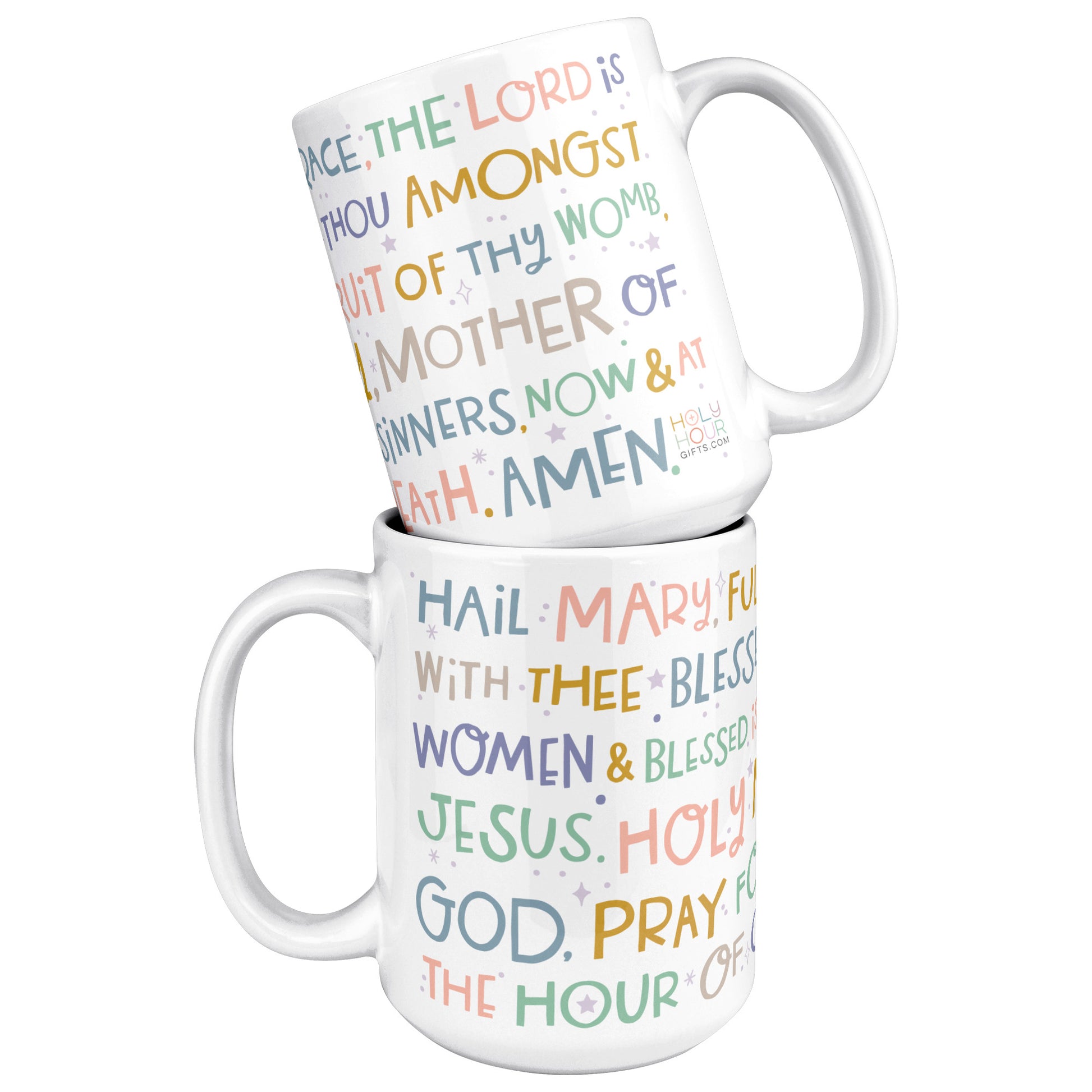 Hail Mary prayer Catholic mug 15oz.